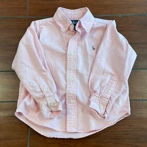 Toddler Boys Ralph Lauren 3T Pink Salmon Long Sleeved Button Up